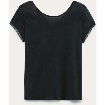Vêtements Femme Toujours à carreaux Promod T-shirt détail dentelle Noir