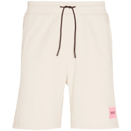 Vêtements Homme Shorts / Bermudas BOSS SHORT  REGULAR FIT EN MOLLETON DE COTON BEIGE AVEC ÉTIQU Beige