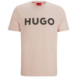 Vêtements Homme T-shirts & Polos BOSS T-SHIRT  ROSE REGULAR FIT AVEC LOGO IMPRIMÉ EN RÉSILLE N Rose