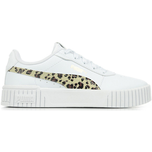 Chaussures Fille Baskets mode Puma Carina 2.0 Animal Update Ps Blanc