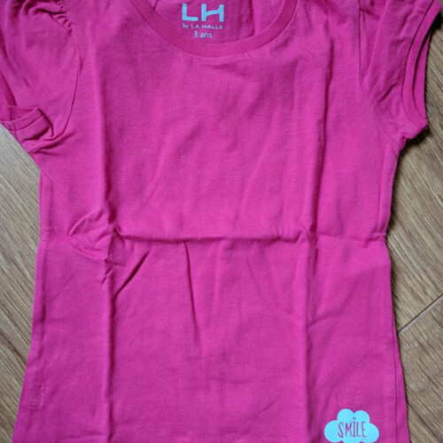 Vêtements Fille T-shirts manches courtes La Halle T-shirt manches courtes rose La Halle - 3 ans Rose