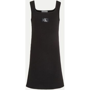 Vêtements Fille Robes Calvin Klein JEANS whiskering-effect IG0IG02471 RIB CAGE TANK DRESS-BEH BLACK Noir