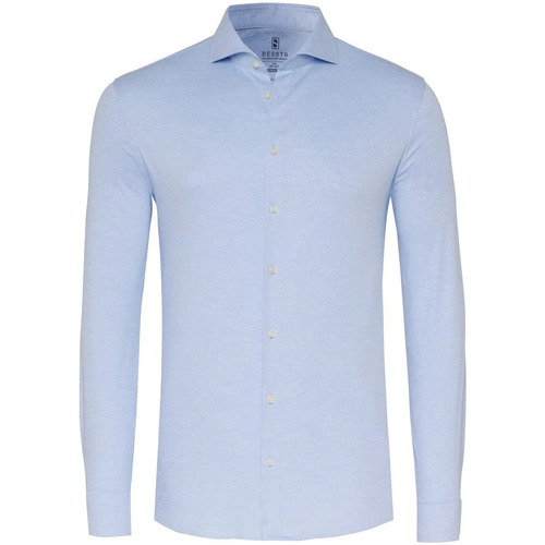Vêtements Homme Chemises manches longues Desoto Essential Chemise Hai Piqué Bleu Clair Bleu