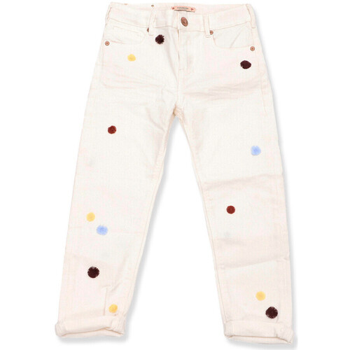 Vêtements Fille Jeans boyfriend Malles / coffres de rangements 135646-6 Blanc