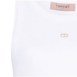 Vêtements PLS30896 Débardeurs / T-shirts sans manche Twin Set  Blanc