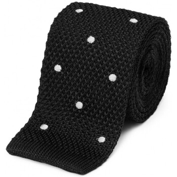 cravates et accessoires bruce field  cravate fine en maille tricot pure soie à pois 