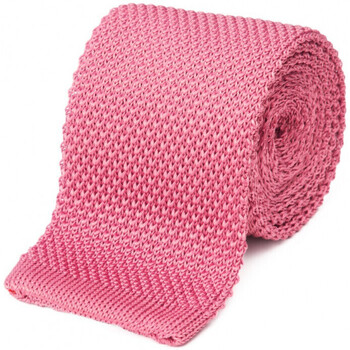 Bruce Field Cravate fine en maille tricot de pure soie Rose