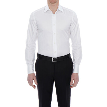 Vêtements Homme Chemises manches longues Bruce Field Chemise Benton cintrée pur coton unie Palma Blanc