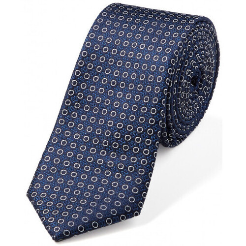 Vêtements Homme Cravates et accessoires Bruce Field Cravate fine pure soie à motif circulaire Bleu