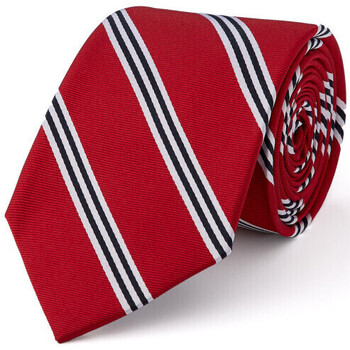 Vêtements Homme Cravates et accessoires Bruce Field Cravate club pure soie rayée Rouge