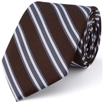 Vêtements Homme Cravates et accessoires Bruce Field Cravate club pure soie rayée Marron