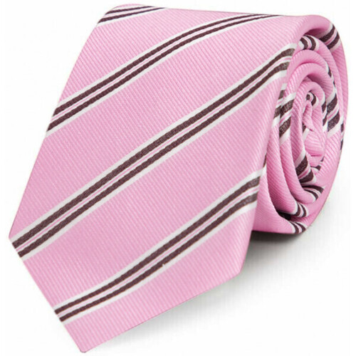 Vêtements Homme Cravates et accessoires Bruce Field Cravate club pure soie rayée Rose