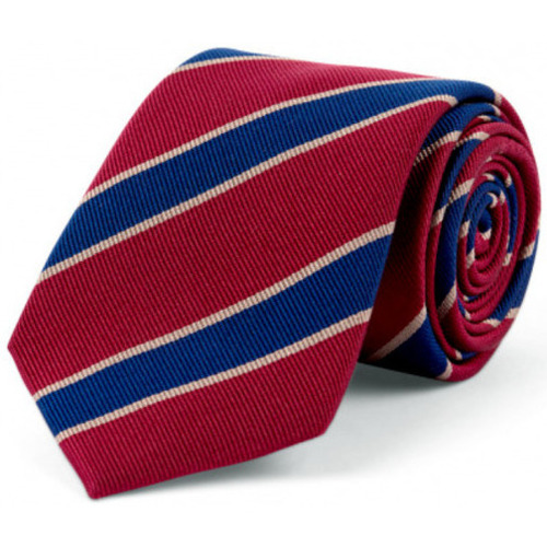 Vêtements Homme Cravates et accessoires Bruce Field Cravate club pure soie rayée Rouge