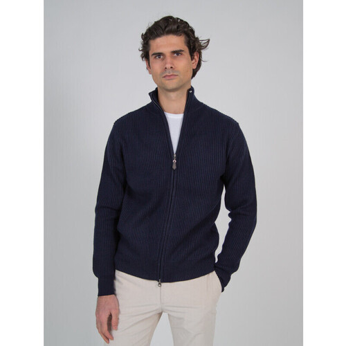Vêtements Homme Pulls Bruce Field Cardigan zippé laine & cachemire jauge 7 Bleu
