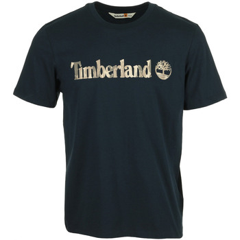 Vêtements Homme T-shirts manches courtes Timberland Camo Linear Logo Short Bleu