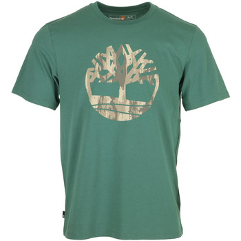 Vêtements Homme T-shirts manches courtes Timberland Camo Tree Logo Short Sleeve Vert