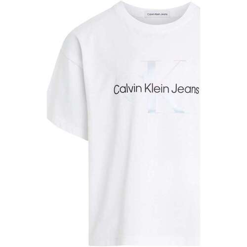 Vêtements Fille T-shirts manches courtes Calvin Klein JEANS Compression 160906VTPE24 Blanc