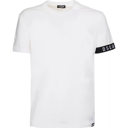 Vêtements Homme T-shirts & Polos Dsquared logo rayures blanches Blanc