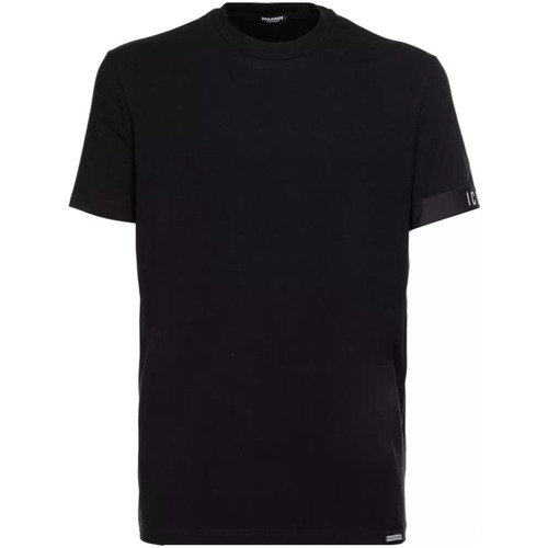 Vêtements Homme Nae Vegan Shoes Dsquared t-shirt noir logo icon Noir