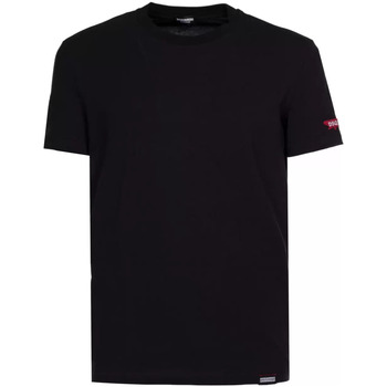 Vêtements Homme Le Coq Sportif Dsquared T-shirt  noir patch rouge Noir