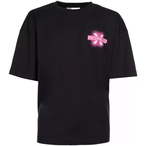 Vêtements Homme Toutes les chaussures femme John Richmond t-shirt logo rose noir Noir