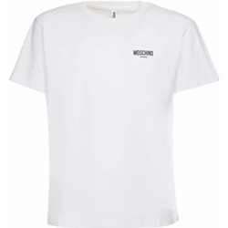Vêtements Homme T-shirts & Polos Moschino T-shirt  logo blanc noir Blanc