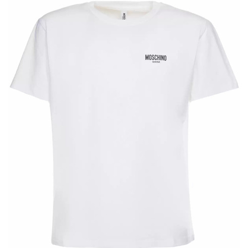 Vêtements Homme Haut : 6 à 8cm Moschino T-shirt  logo blanc noir Blanc