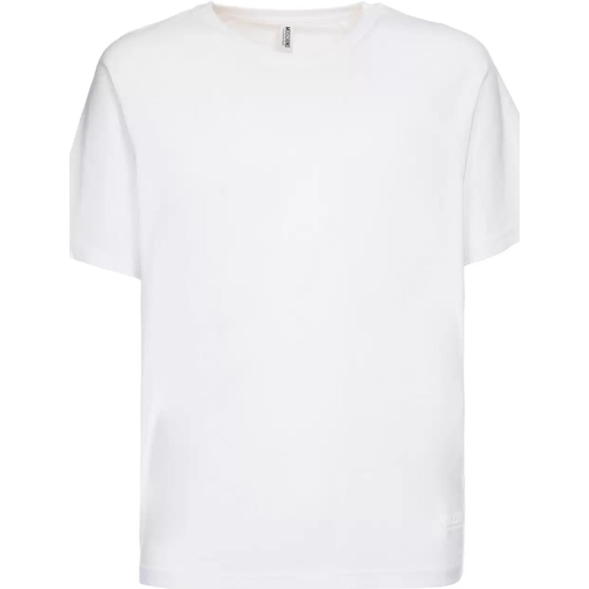 Vêtements Homme T-shirts & Polos Moschino t-shirt rayures blanches logate Blanc
