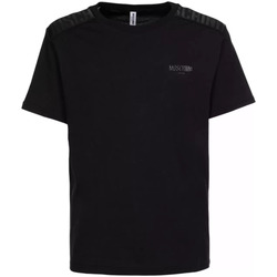 Vêtements Homme T-shirts & Polos Moschino t-shirt noir rayure logo caoutchouté Noir