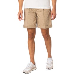 Vêtements butterfly-print Shorts / Bermudas Replay Short en molleton à logo encadré Beige