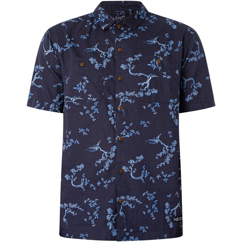 Vêtements Homme Chemises manches courtes Superdry Chemise de plage à manches courtes Bleu