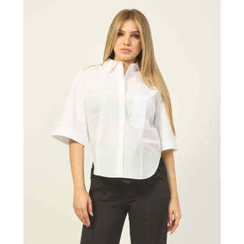 Vêtements Femme Chemises / Chemisiers BOSS Chemise femme  Boss en coton à manches courtes Blanc