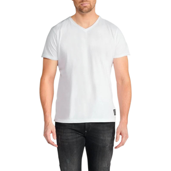 Vêtements Homme T-shirts manches courtes Le Temps des Cerises Tee-shirt coton col v Blanc