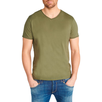 Vêtements Homme T-shirts & Polos Le Temps des Cerises T-shirt coton col v Kaki