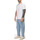 Vêtements Homme T-shirts & Polos Moschino Tee-shirt  blanc rayé logo caoutchouté Blanc