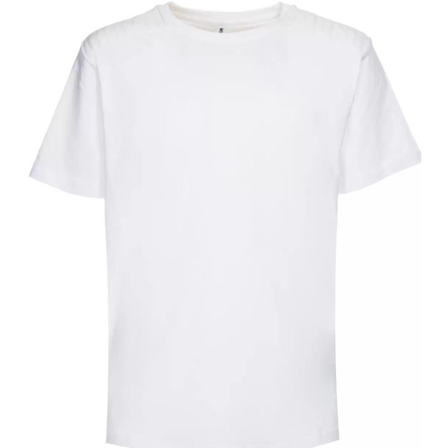 Vêtements Homme Le mot de passe doit contenir au moins 5 caractères Moschino Tee-shirt  blanc rayé logo caoutchouté Blanc