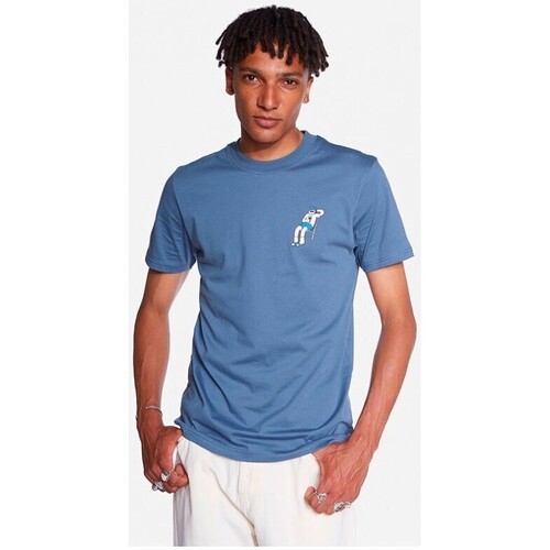 Vêtements Homme T-shirts manches courtes Ollow Olow Blue Hippie Tshirt Cobalt Multicolore