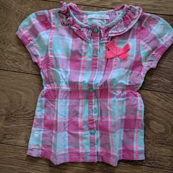 Vêtements Fille Chemises manches courtes Gemo Chemisier manches courtes à carreaux Gémo - 3 ans Multicolore