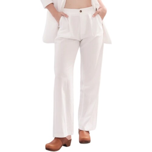 Vêtements Femme Pantalons 5 poches White Wise WW29137 Blanc