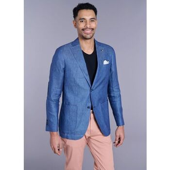 Vêtements Homme Vestes / Blazers Jerem VESTE EN NATTÉ DE LIN FAUX-UNI Bleu