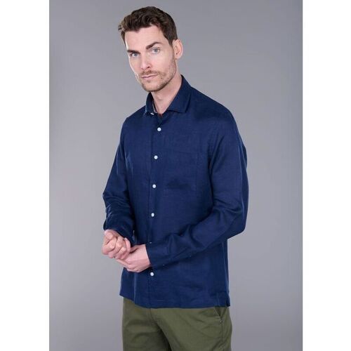 Vêtements Homme Chemises manches longues Jerem CHEMISE EN LIN - REGULAR FIT Bleu