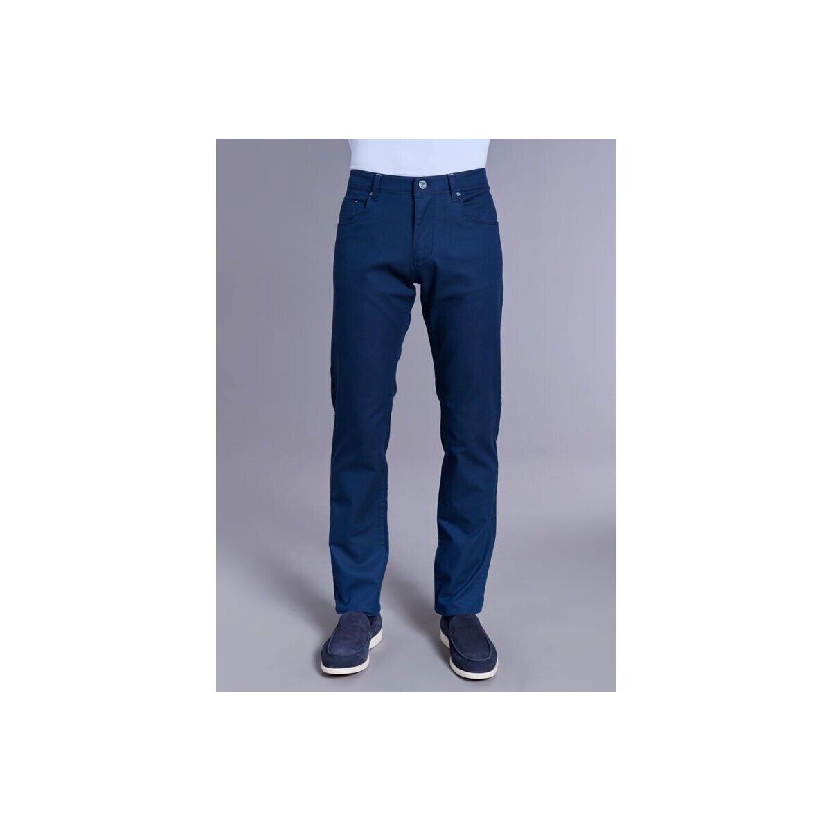 Vêtements Homme Chemises manches longues Jerem PANTALON CINQ POCHES EN POLYCOTON GRAPHIQUE FAUX-UNI Bleu