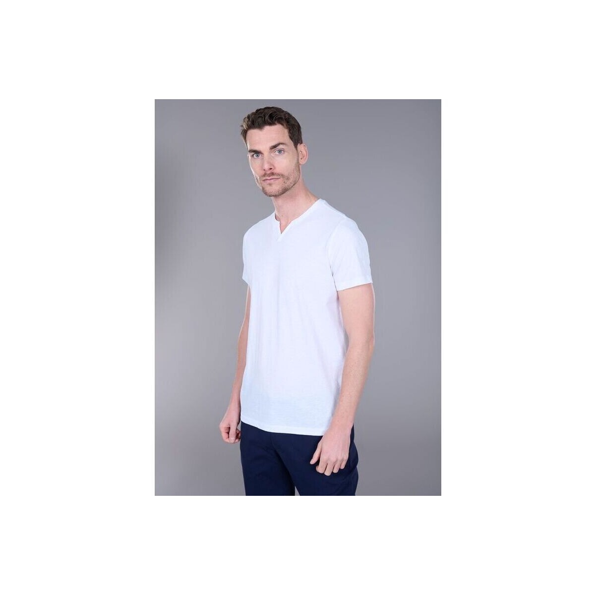 Vêtements Homme Chemises manches longues Jerem T-SHIRT EN JERSEY FLAMMÉ COTON Blanc
