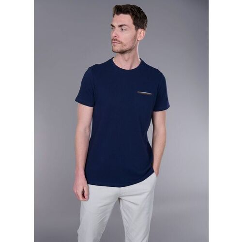 Vêtements Homme T-shirts manches courtes Jerem T-SHIRT COL ROND EN JACQUARD DE COTON Bleu