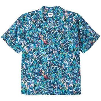 chemise obey  chemise the garden homme teal blue multi 