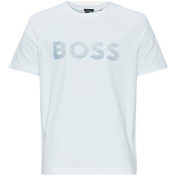 Vêtements Homme T-shirts ecru & Polos BOSS T-SHIRT BLANC REGULAR  EN COTON STRETCH AVEC LOGO DE LA Blanc