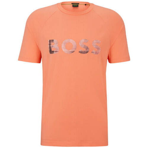 Vêtements Homme Sweats & Polaires BOSS T-SHIRT ORANGE REGULAR  EN COTON STRETCH AVEC LOGO DE LA Orange