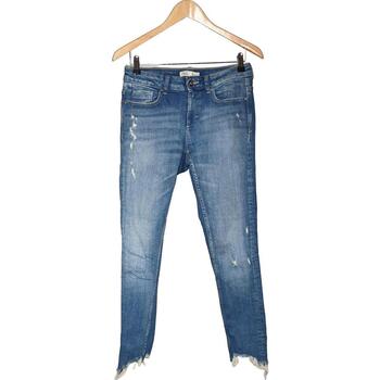 jeans zara  jean slim femme  38 - t2 - m bleu 