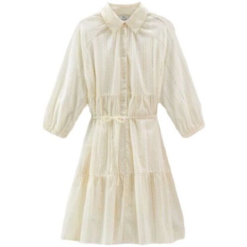 Vêtements Femme Robes Woolrich Robe Broderie Anglaise Femme Plaster White Blanc