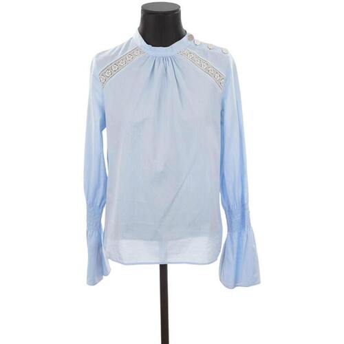 Vêtements Femme Débardeurs / T-shirts sans manche Claudie Pierlot Blouse en coton Bleu